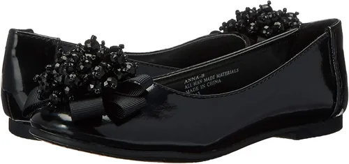 Vista 2 de Swea Pea & Lilli Pisos para niñas con lazo de perlas Charol negro