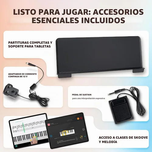 Vista 9 de Alesis Recital Pro - Piano digital de 88 teclas con peso y acción