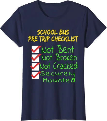 Vista 28 de Camiseta de camionero para conductor de autobús escolar CDL, Negro, S