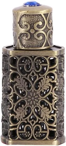 Vista 19 de 1 botella de perfume de metal antiguo de 3/0.5 fl oz de estilo árabe aceites esenciales con gotero (color : B 0.5 fl oz)