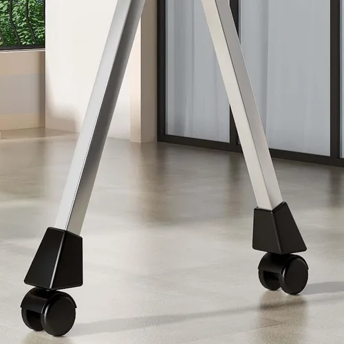 Vista 5 de HUHJYUGE Estante de secado de ropa plegable, estante de lavandería con ruedas, estante de ropa resistente, soporte plegable para ahorrar espacio