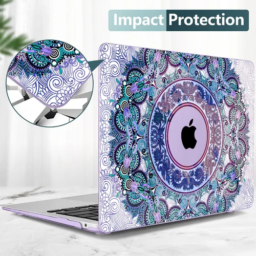 Vista 46 de TWOLSKOO Funda para MacBook Air de 13,3 pulgadas (versión antigua 2018-2021, modelos: M1 A2337, A2179, A1932) - Carcasa rígida con protector de Flor