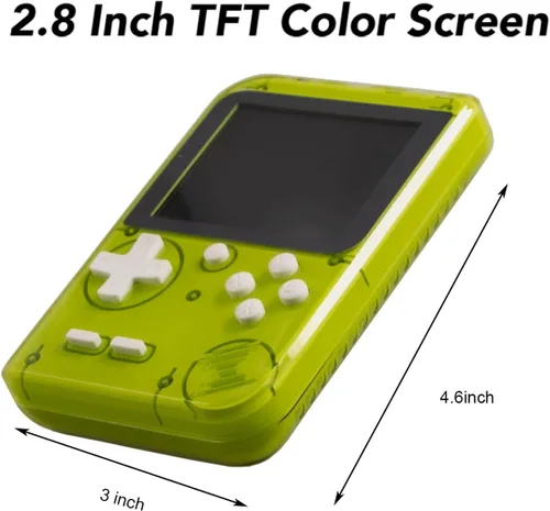 Vista 2 de Mini máquina de juegos retro con 400 juegos clásicos FC, consola de juegos de mano, pantalla a color de 2.8 pulgadas, soporte para salida de TV