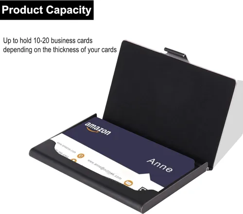 Vista 4 de Tarjetero de metal personalizado para hombres y mujeres, estuche para tarjetas de presentación fotográficas, diseño delgado, tarjetero de bolsillo