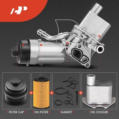 Vista 3 de A-Premium Enfriador de Aceite del Motor y Conjunto Adaptador de Carcasa del Filtro de Aceite con Juntas Compatible con Vehículos Buick, Chevy -1.4L