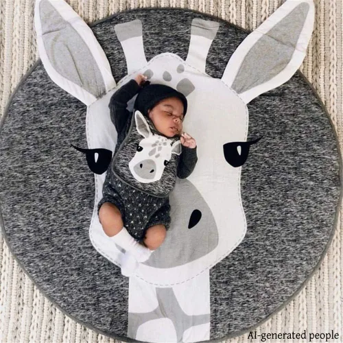 Vista 5 de Alfombra antideslizante Abreeze para niños, de color gris
