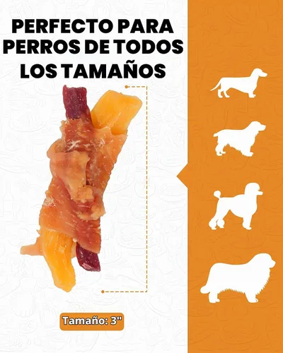 Vista 6 de PAWUP - Golosinas envueltas en pollo para perros, alta fibra