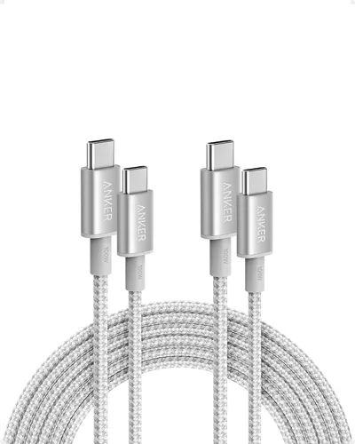 Vista 9 de Anker Cable USB C a USB C, paquete de 2 cables de carga tipo C de 100 W, carga rápida para iPhone 17 Series, MacBook Pro 2020, Pixel y más