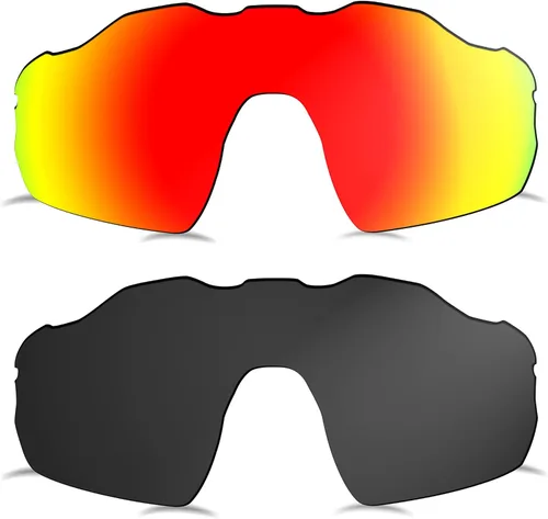 Vista 10 de Lentes polarizadas de repuesto para gafas de sol Oakley Radar EV Pitch OO9211, 2 pares - MultiOptions Negro+Azul