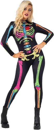 Vista 2 de Morph Disfraz de esqueleto para mujer disfraz de esqueleto para mujer disfraz de Halloween para mujer