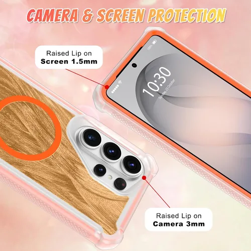 Vista 167 de Bonoma - Funda compatible con Samsung Galaxy S21 Plus, diseño de corazón con purpurina, color rosa Support for MagSafe, Plating Magnetic Case TPU