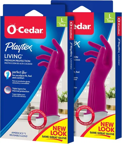 Vista 4 de Playtex Living - Guantes de limpieza de goma reutilizables (pequeños, 3 pares), guantes reutilizables para el hogar de protección prémium