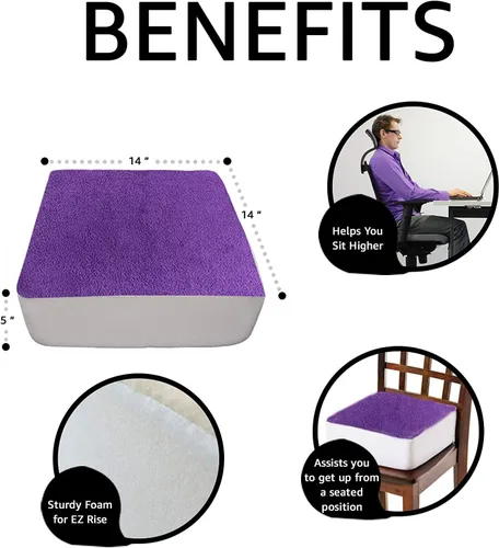 Vista 4 de Comfort Finds Rise with Ease - Cojín de asiento grueso y firme para silla, almohadilla de espuma extra gruesa para el hogar, patio, oficina