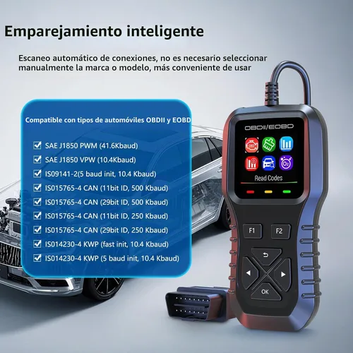 Vista 4 de AZIJYV Escáner K1 obd2, herramienta de diagnóstico del escáner obd2, lector de códigos de coche para comprobar la luz del motor, datos en vivo