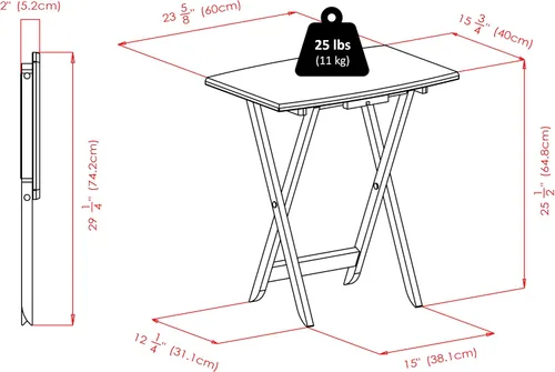 Vista 3 de Winsome Dylan Juego de Mesa de Aperitivos con Soporte, para Sala de Estar, 26", Espresso, Juego de 4 Mesas