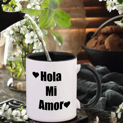 Vista 4 de Hola Mi Amor - Taza de cerámica color azul marino