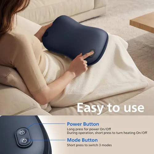 Vista 5 de PHILIPS Back Massager with Heat, Deep Tissue Massage Pillow for Relaxation