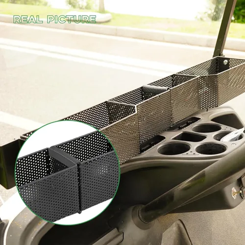 Vista 7 de XUANYUDG0769 Golf Cart Front Inner Basket Mesh Storage Tray Organizer Extended Additional Storage for Golf Carts