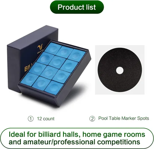 Vista 8 de Pro Billiard Pool Cue Chalk 12 Cubes Low Dust for Snooker 8-Ball Tournament Standard Billiard Chalk, Super Dense Low Dust Formula, 12 Cubes with