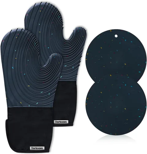 Vista 10 de Guantes de horno lindos, manoplas de cocina, guantes de horno para la cocina, guantes de horno para la cocina, guantes de horno de silicona lavables