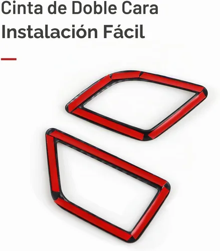 Vista 7 de 2 piezas de calcomanías para rejilla de aire del salpicadero, estilo carbono, de ABS, para ajuste en las rejillas de aire acondicionado, para BMW