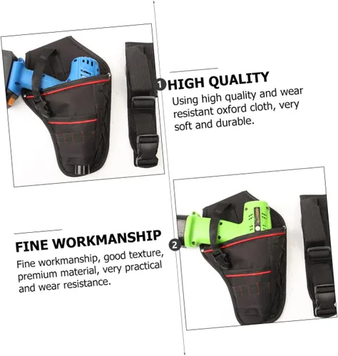 Vista 5 de Bolsa de cinturón de taladro eléctrico para hombre, bolsas de herramientas de carpintero, bolsa de herramientas de carpintero, bolsa de transporte