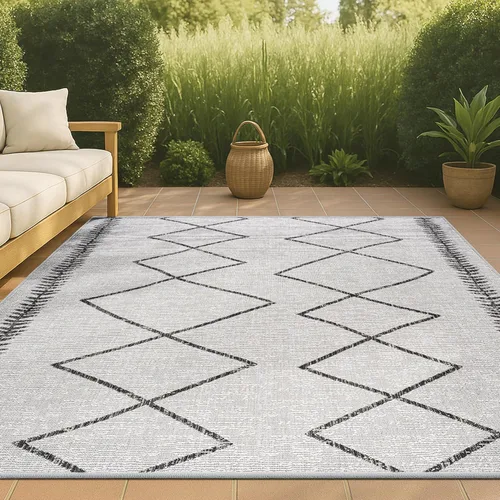 Vista 11 de JONATHAN Y Alfombra tribal de enrejado de diamantes para interiores y exteriores, 2 x 8 pulgadas, beige/marrón, Derya para patio trasero, patio