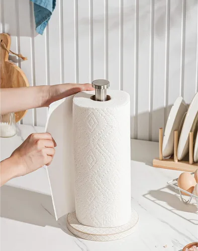 Vista 3 de Soporte para toallas de papel, soporte para toallas de cocina de granja para encimera, soportes de cerámica para toallas de papel de pie para cocina