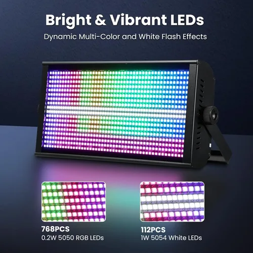 Vista 6 de Betopper LF4808 Luces de efecto estroboscópico de matriz de 260 W, luces estroboscópicas de lavado y cegadoras, mapeo de píxeles y efectos
