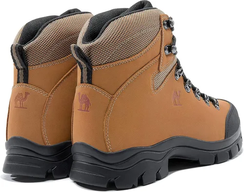 Vista 3 de CAMEL CROWN Botas de senderismo para hombre, de cuero auténtico