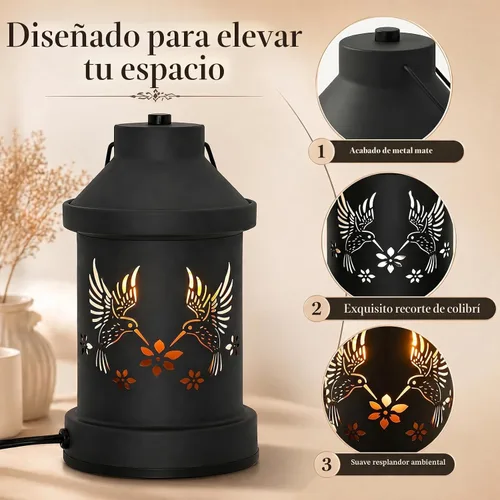 Vista 8 de Lámpara calentadora de velas con temporizador - Regalos de Navidad para mujeres y mamás, regalos para inauguración de casa y nueva decoración