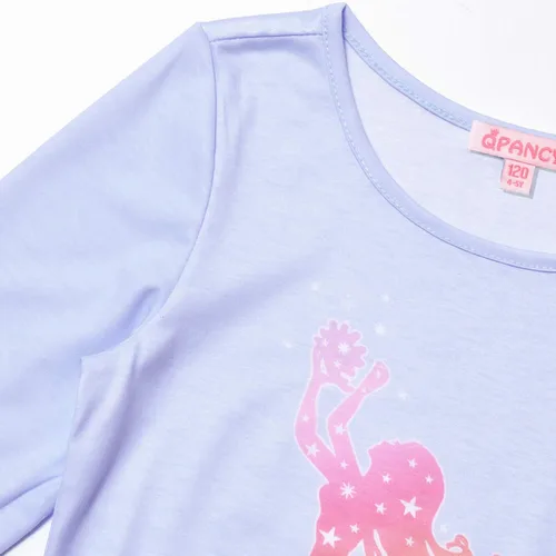 Vista 2 de QPANCY Conjunto de pijamas a juego para niñas y muñecas, pijamas de manga larga para otoño e invierno