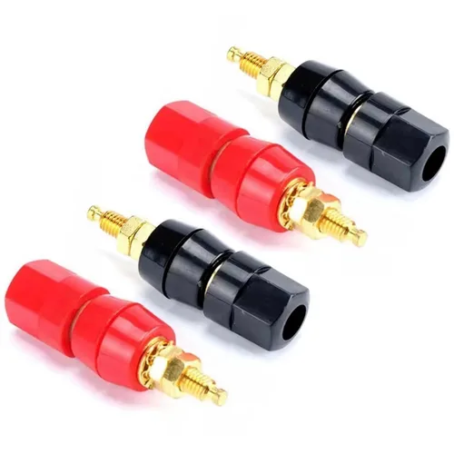 Vista 8 de 0.157 in Banana Binding Post Socket Panel Mount Rojo Negro, Paquete de 4
