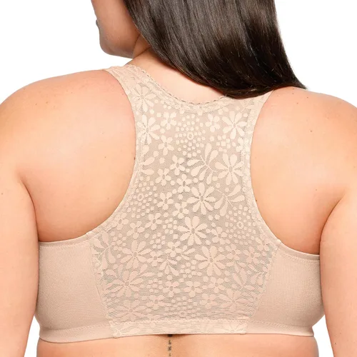 Vista 2 de Glamorise Cierre frontal de algodón T-Back Wirefree 1908 para mujer