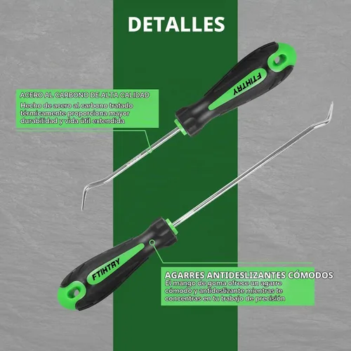 Vista 6 de FTIHTRY Juego de 8 Picos y Ganchos, Juego de Ganchos Automotrices de Precisión, Extractor Removedor de Sellos de Aceite/Juntas Tóricas para Auto