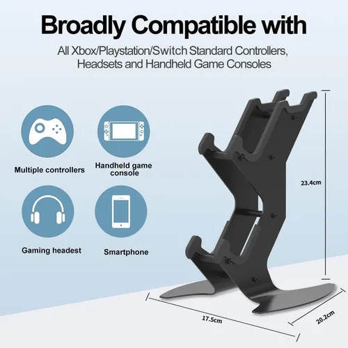 Vista 2 de DOYO Controller Stand Organizer for Desk, Universal Headphone Stand for Xbox PS5 PS4 Switch, Headset Holder & Desk Mounts, Gaming Desk Accessories