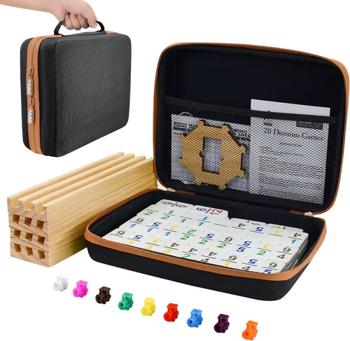 Vista 11 de Bucher&Rossini Juego de Dominó Doble 6 - Juego Clásico de Dominó Negro para Adultos y Niños, Idea de Regalo para Jugadores de Dominó o Noche