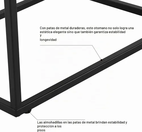 Vista 5 de HomePop Theodore Channel Otomana pequeña con capitoné - Cuero sintético marrón