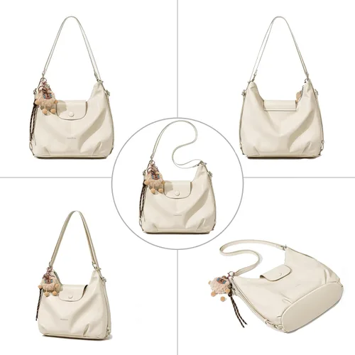 Vista 5 de Bolso de hombro para mujer, bolso de mano de cuero estético, bolsa de mensajero linda mochila Hobo para el trabajo