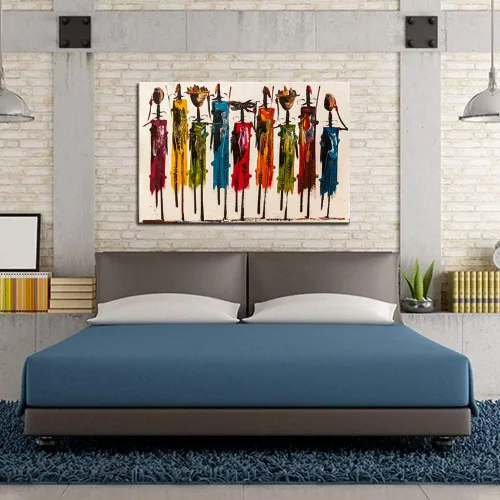 Vista 5 de Biuteawal Arte de pared afroamericano, decoración de mujer india, pinturas fotográficas, obras de arte decorativas abstractas para el hogar