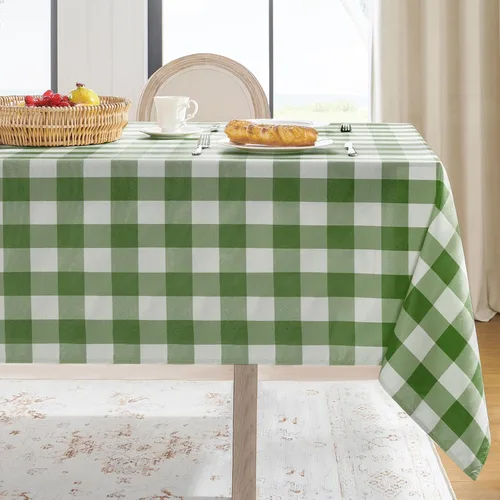 Vista 12 de Softalker - Mantel rectangular a cuadros, impermeable para exteriores, 54 x 120 pulgadas, mantel de búfalo a cuadros, resistente a las manchas