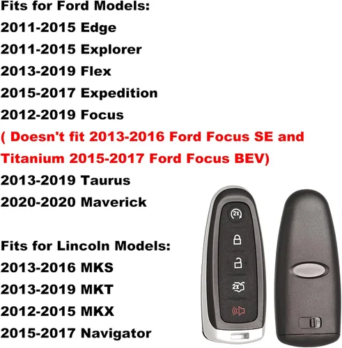 Vista 2 de MechanMagic llave de repuesto para coche inteligente con control remoto de entrada sin llave y arranque remoto compatible con Ford Explorer Edge