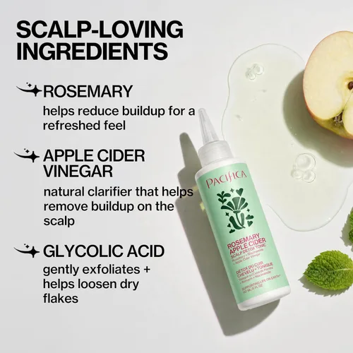 Vista 7 de Pacifica Tónico Desintoxicante para el Cuero Cabelludo – Exfoliante para el Cuero Cabelludo de Romero y Vinagre de Sidra de Manzana, Enjuague
