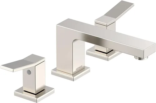 Vista 13 de Gerber Avian - Grifo de baño central de 4 pulgadas con 2 manijas con drenaje de toque de metal, bronce cepillado