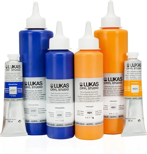 Vista 7 de Pintura acrílica Lukas CRYL Studio Artist, Rosa Melocotón, tubo de 125 ml - Pinturas acrílicas de alto pigmento para pintura en lienzo, obras a gran