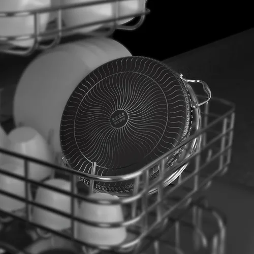 Vista 5 de Sartén Salteadora de Acero Inoxidable 316L de 5QT Wok Hexagonal Antiadherente con Tapa, Dos Asas para Sostener, Libre de PFOA, Apto