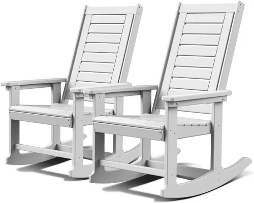 Vista 40 de GREENVINES Oversized Outdoor Rocking Chair, HDPE Rocker, Aqua