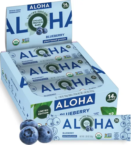 Vista 24 de ALOHA Barras de Proteína Orgánicas a Base de Plantas - Paquete de Variedad de 6 Sabores - 12 Unidades, Barras de 1.9oz - Aperitivos Veganos, Bajo