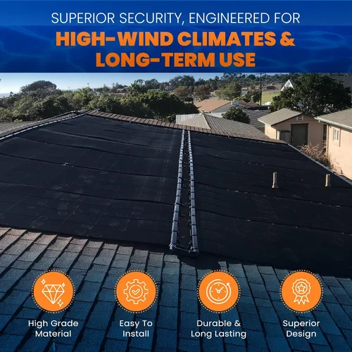 Vista 2 de Kit de bricolaje de calentador solar de piscina de grado industrial, sistema de montaje superior sin tirantes de viento alto y máxima resistencia a