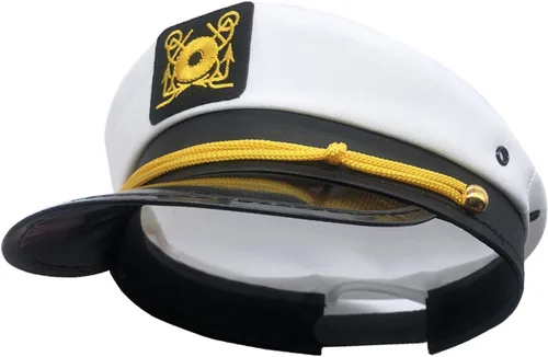 Vista 5 de Custom Text Captain Yacht Hat Cap Adult Costume Hat Sailor Navy Marine Admiral Hat for Halloween Costume Accessory